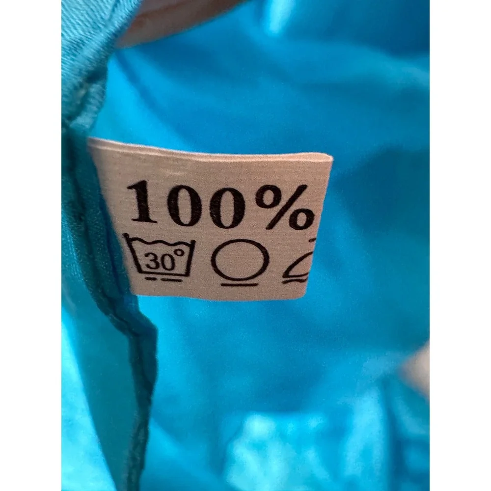 Unbranded 100% Silk Scarf Turquoise Blue Solid Shimmer Rectangular Wrap 44x41